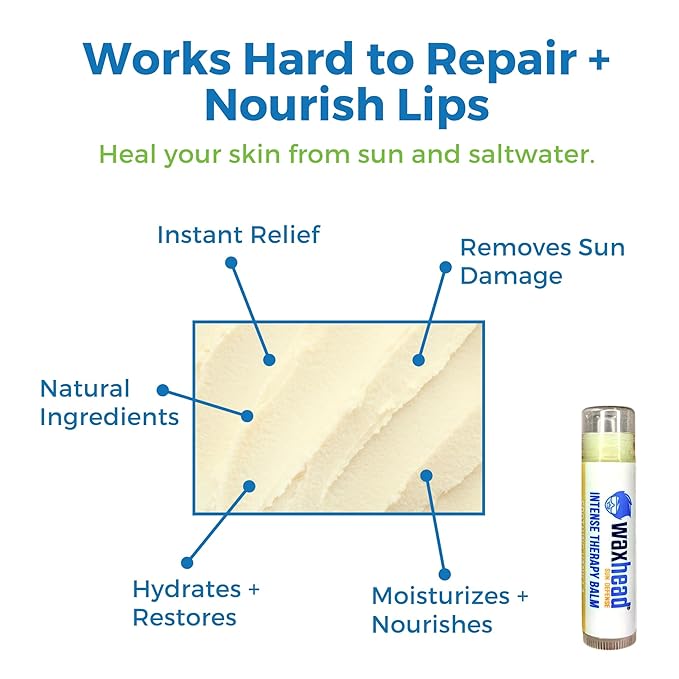 Waxhead Organic Lip Balm Vanilla - Sunburn Relief, Lip Moisturizer for Very Dry Lips, Lip Therapy, Lip Repair for Dry Cracked Lips, Healing Lip Balm for Severely Chapped Lips (4 pack)-Velvo Beauty