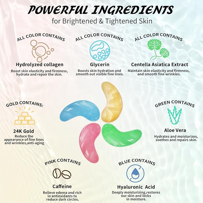 Under Eye Patches(30 Pairs), 24K Gold, Caffeine, Hyaluronic Acid, Aloe Vera Eye Masks for Dark Circles Puffy Eyes Undereye Bags, Eye Skin Care Gift Set for Bachelorette Party Favors-Velvo Beauty