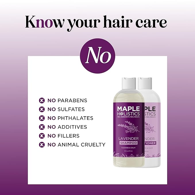 Aromatherapy Lavender Shampoo and Conditioner Set - Paraben and Sulfate Free Shampoo and Conditioner for Women with Chamomile Panthenol Jojoba Oil plus Cleansing and Calming Lavender Essential Oil-Velvo Beauty