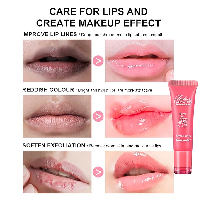 Lip Glowy Balm Hydrating Sleeping Lip Mask, Shine Glossy Finish Lip Oil - Reduce Lip Lines, Enhance Lip Color, Moisturizing & Plump Dry Chapped Lips Care Non-Sticky Lip Balm (#4 Grape)-Velvo Beauty