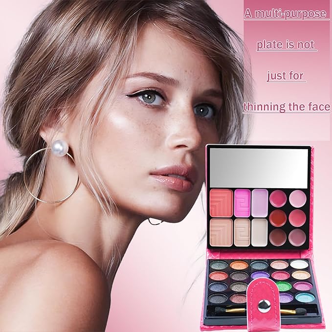 All-in-one Holiday Makeup Gift Set | Full Makeup Kit for Women Essential Starter Bundle Include 20 Highly Pigmented Shimmer Eyeshadow Palette,3 Blush,3 Face Powder, 6 Lipgloss, Brush-Velvo Beauty