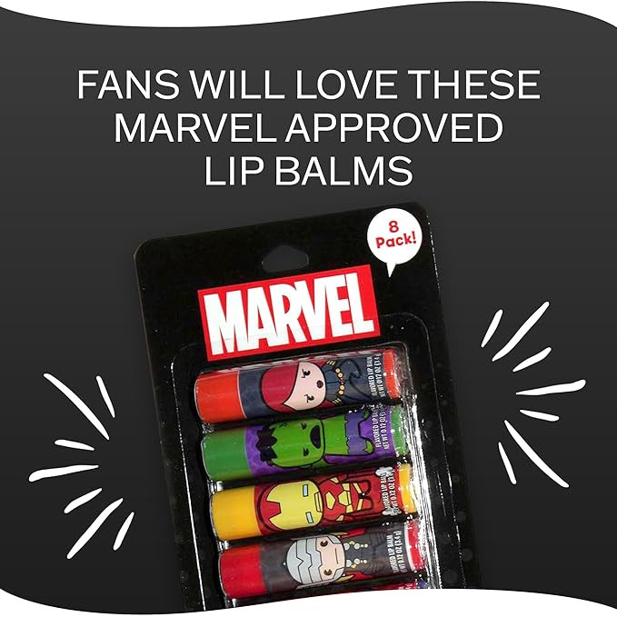 Taste Beauty Marvel Comic Book Themed 8pc Lip Balm Sticks-Velvo Beauty