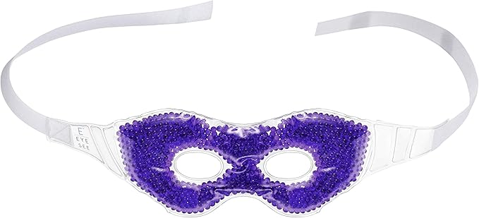 Gel Eye Mask, Purple - Cold Compress Ice Pack with Gel Beads - Microwave Safe for Heat Therapy - Great for Puffy Eyes, Dark Circles, Dry Eyes, Soothing Headaches-Velvo Beauty