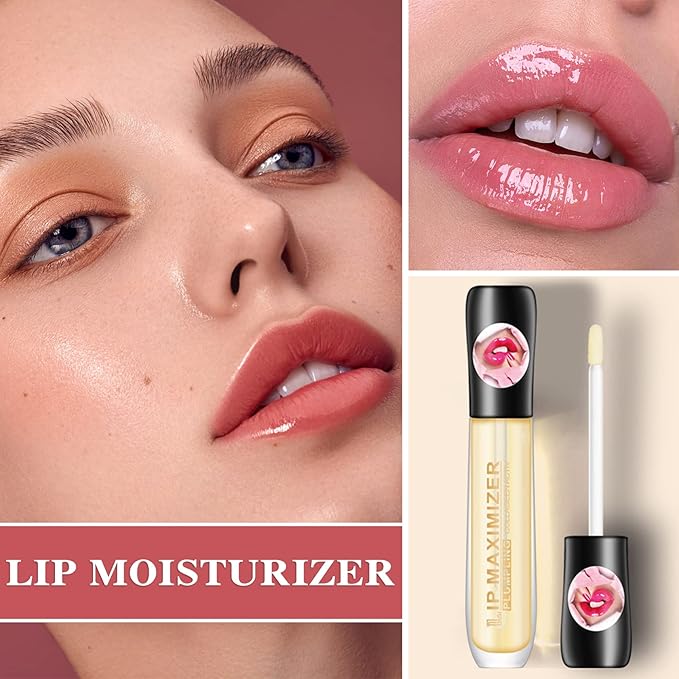 Lip Plumper Lip Gloss,Lip Maximizer Balm Plumper Lip Plumping Serum,Heathly Lip Moisturizer Enhancer Hydrated Lips,Reduces Improves Dry Lip Lines Lip Plumping Gloss Lip Extreme Volume-Velvo Beauty