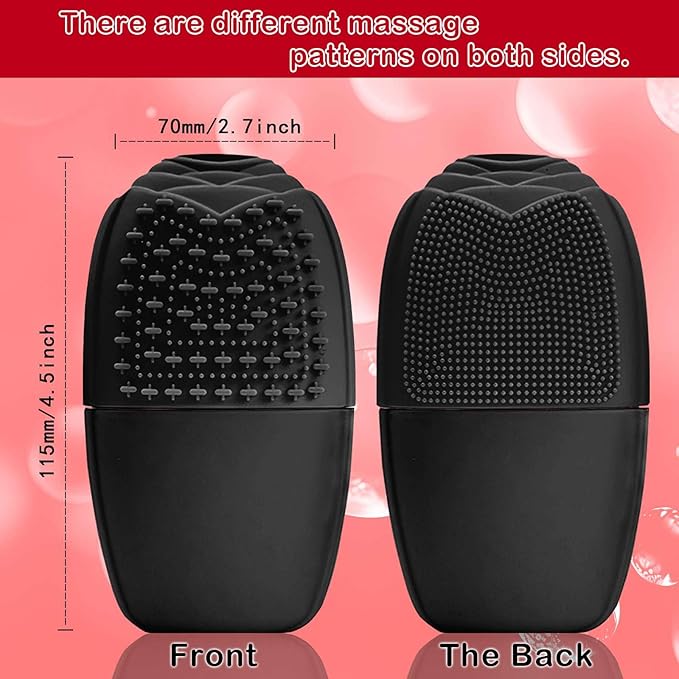 XHJRI Ice Face Roller Massager,Ice Cube Roller for Face, Eyes and Neck Naturally Conditioning and Skin Care,De-Puff Eye Bags,Reduce Migraine Pain,Reusable Massage Silicone Ice Mold (New Black)-Velvo Beauty