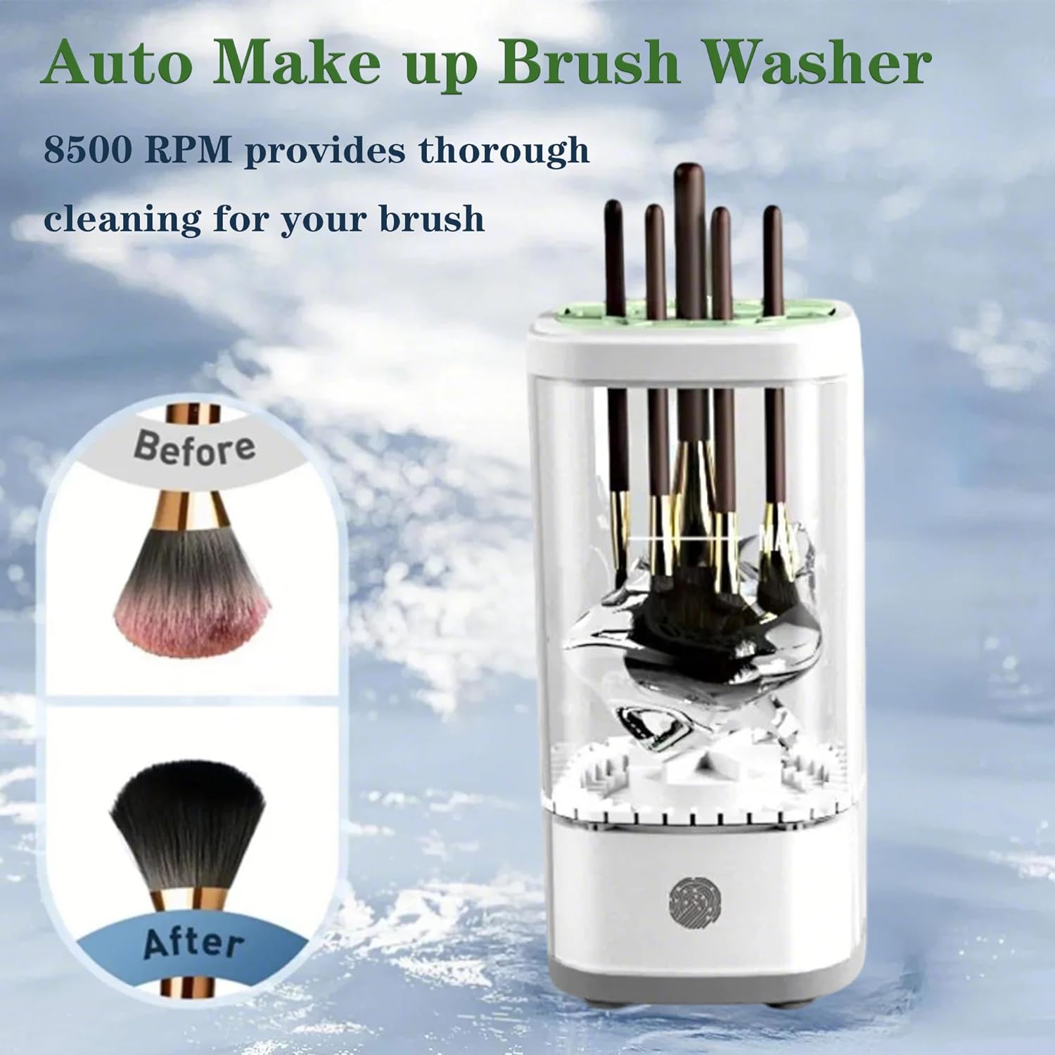 3 IN 1 Automatic Makeup Brush Cleaner-9000 RPM Makeup Brush Cleaner Machine and Dryer Portable Automatic USB Cosmetic Brushes Cleaner Tool for All Size Beauty Makeup Brush Travel Set-Velvo Beauty