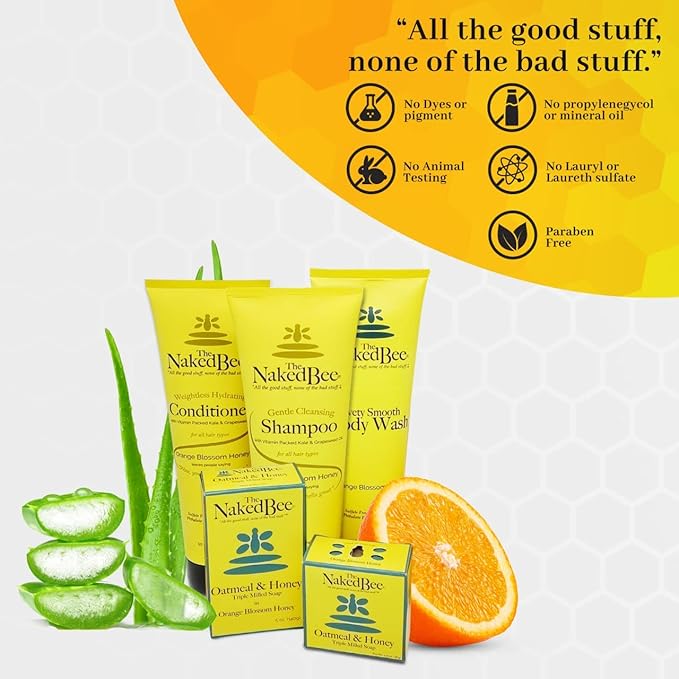 The Naked Bee Lip Balm Sampler, Coconut & Honey, Orange Blossom Honey, Pomegranate & Honey, Grapefruit Blossom Honey, Lavendar & Beeswax Absolute-Velvo Beauty