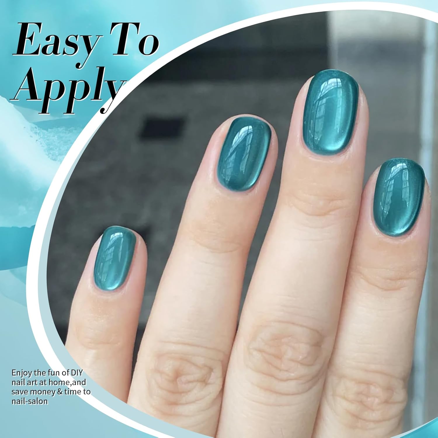 Born Pretty Cat Magnetic Eye Gel Nail Polish,Light Blue Lover Jelly Glass Magnetic Gel Polish,Glitter Soak Off Nail Art Salon Manicure Home Gift 15ml-Velvo Beauty