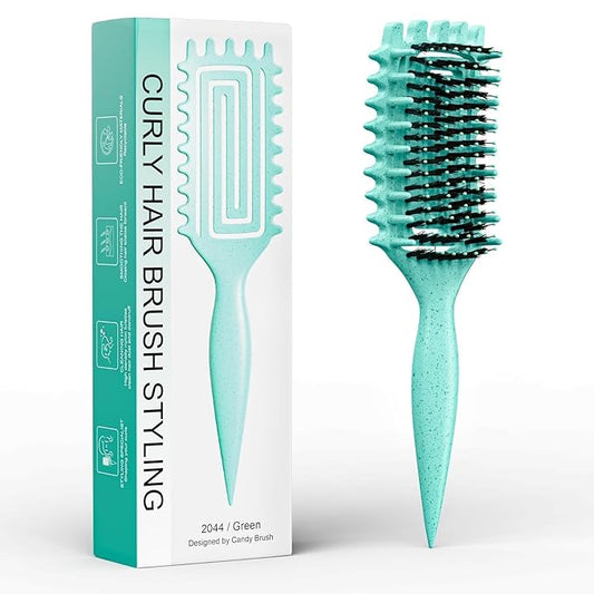 Curl Defining Brush, Curly Hair Brush Defining with Side Gear for Combing, Shaping, and Styling Curly Hair, Lightweight Candy Brush Suitable for All Wet or Dry Hair Types for Women and Men-Velvo Beauty
