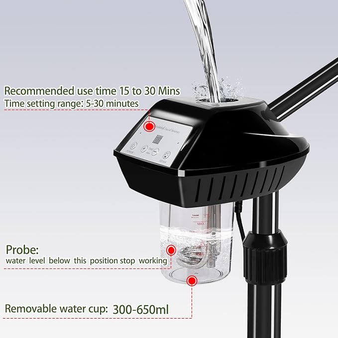 Professional Face Steamer on Wheels,Ozone Face Steamer for Deep Facial Cleansing-Velvo Beauty