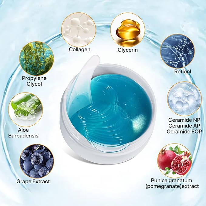 Hydrogel Eye Patches,Hydrogel Under Eye Masks for Dark Circles,Anti Wrinkle Treatment,Under Eye Gel Pads,Eye Mask for Puffy Eyes, Skincare,Hydrating | 60 Pieces/30 Pairs-Velvo Beauty