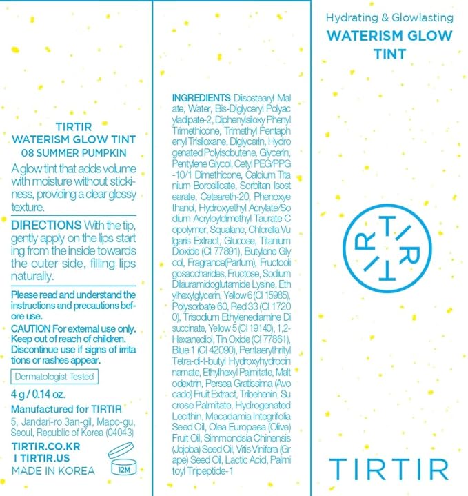 TIRTIR Waterism Glow Tint (08 Summer Pumpkin, 0.14 Fl Oz (Pack of 1))-Velvo Beauty