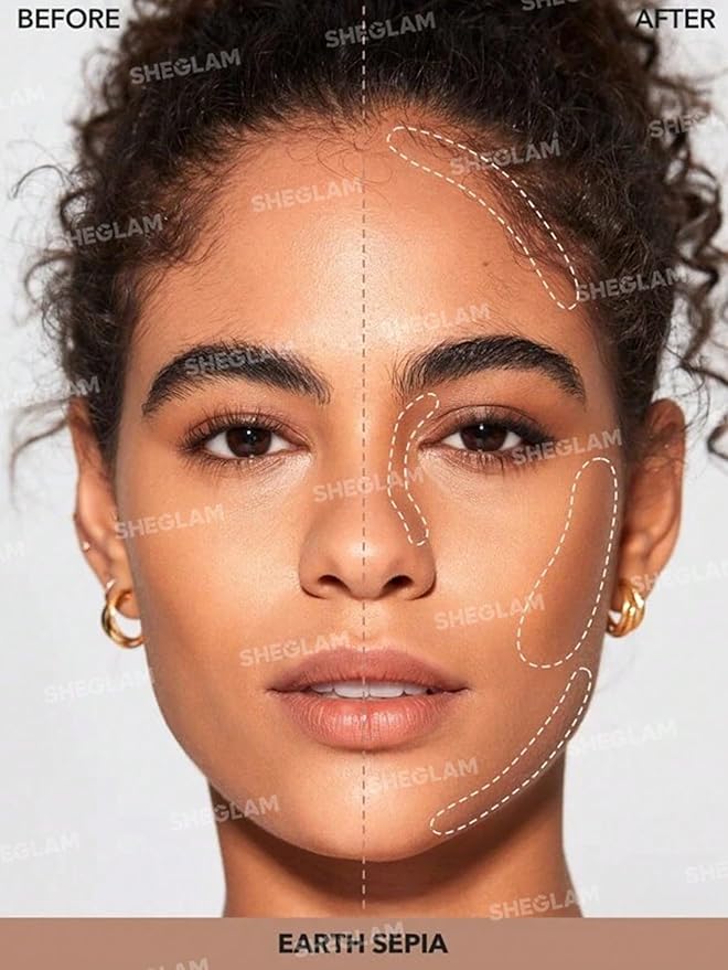 SHEGLAM Snatch 'n' Define Cream Contour Stick Long Lasting Highly Pigmented Sweat Proof Face Bronzer Makeup - Earthy Sepia-Velvo Beauty