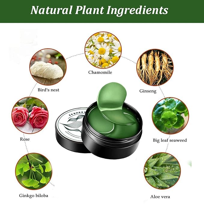 Seaweed Tightening Eye Mask, Anti-Wrinkle Hydrating Patches, Under Patches for Puffy Eyes, Reduce Wrinkles Bags (120 Pcs)-Velvo Beauty