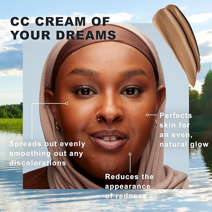 Lumene Color Correcting CC Cream - Lightweight Foundation with Medium Coverage - Redness Reducing Face Makeup for a Glowing Complexion - Vegan Formula + Suitable for All Skin Types - Deep (1 fl oz)-Velvo Beauty