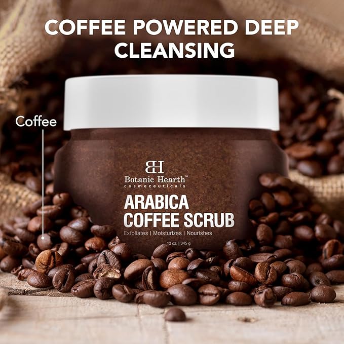 Botanic Hearth Arabica Coffee Body Scrub Exfoliating Body Scrub Act As Body Exfoliator & Helps With Moisturizing Skin, Acne, Cellulite, Dead Skin Scars, Wrinkles 12 Oz-Velvo Beauty