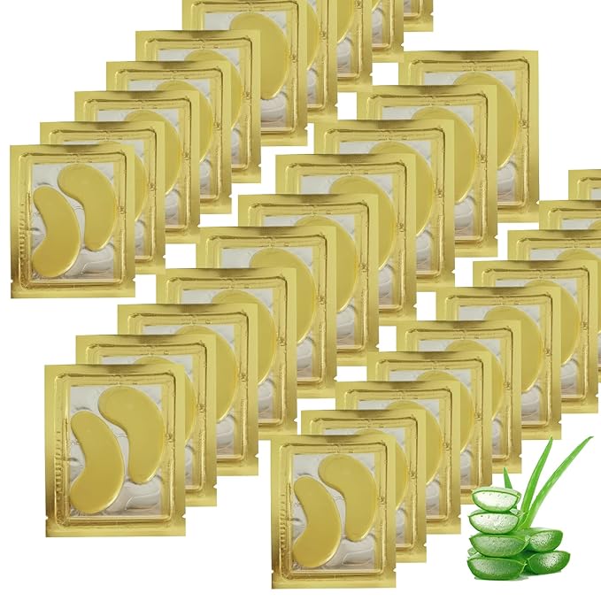 Under Eye Patches - 30 Pairs Under Eye Masks for Dark Circles and Puffiness, 24k Gold Dark Circles Under Eye Treatment for Women, Undereye Gel Patches Under Eye Bags - Reduce Wrinkles Anti-Aging-Velvo Beauty