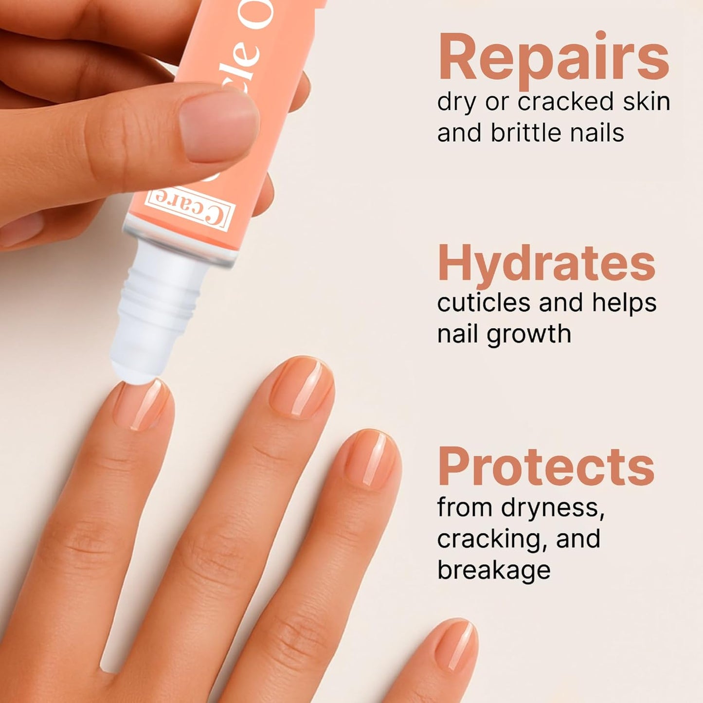 C CARE Vanilla & Sugar Roll-On Cuticle Oil | Natural Revitalizing Hydrating Nail Oil | Repaires Cuticles Overnight | For Damaged Skin And Thin Nails | Paraben Cruelty Free Formula | 10ml-Velvo Beauty