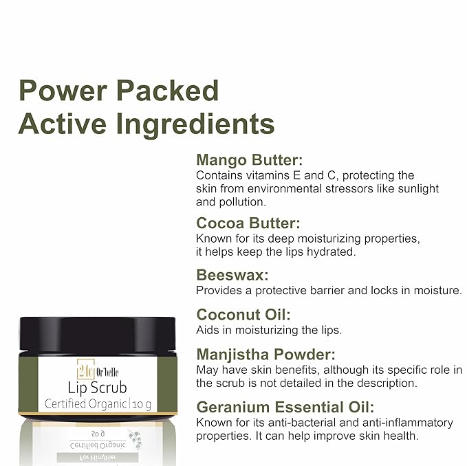 24C Or'Belle Lip Scrub | Enriched With Cocoa And Manjistha And Other Ingredients Help To Exfoliates Dry And Dead Skin From The Lips Leaving Them Smooth And Soft And Evens Out The Colour Of The Lips-Velvo Beauty