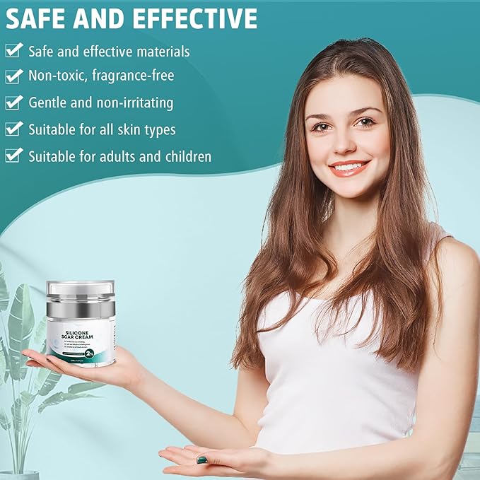Advanced Scar Cream, Silicone Gel for Scars, Professional Scar Removal Cream for Surgical Scars, Stretch Marks, Old and New Scars 1.7 oz(50ml)-Velvo Beauty