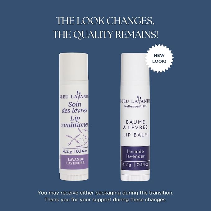 Bleu Lavande - Natural Lavender Lip Conditioner – Stick Lip Balm Repairs, Moisturizes & Protects - Soothes Chapped Lips & Restores Hydratation - Olive Oil & Shea Butter Base Lip Care - 4.2g - 3 Pack-Velvo Beauty