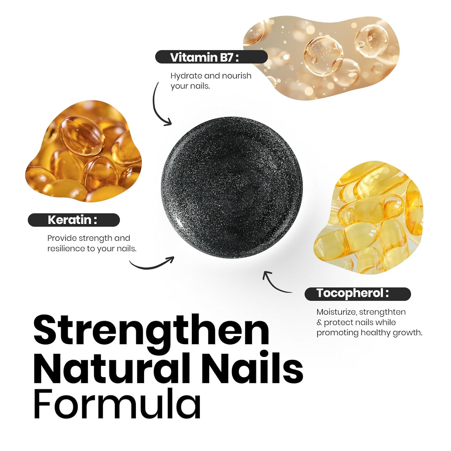 Beetles Black Glitter Nail Polish-1Pcs 15ml Fast Drying Nail Polish Shimmer Black Winter Nail Polish Nail Lacquer Glossy Finish Nail Art Design for Women,Up to 8 Days of Wear, 0.51 FL OZ-Velvo Beauty