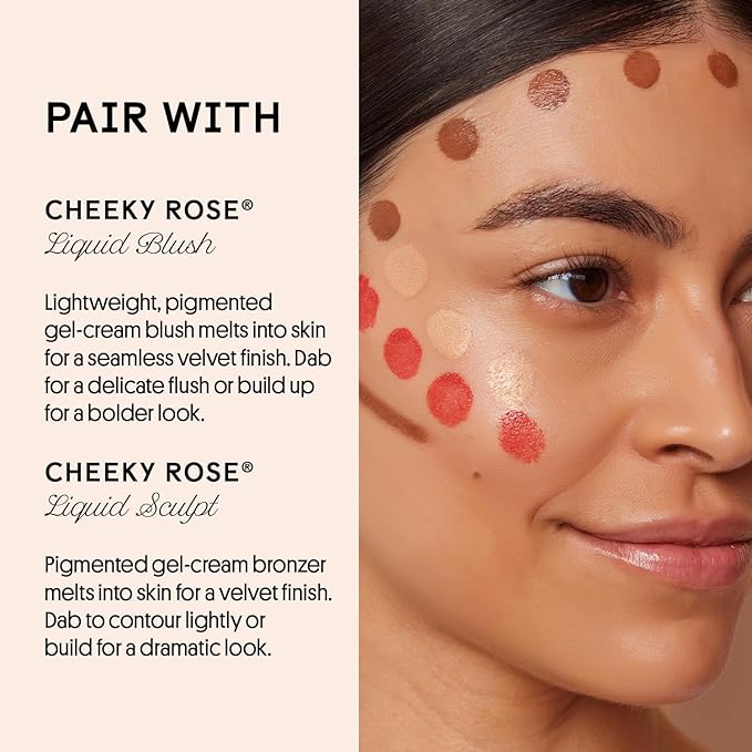 Winky Lux Cheeky Rose Liquid Highlighter, Gel Cream Blush Wand, Blendable & Buildable Pigment, Long Lasting Weightless, Nova-Velvo Beauty