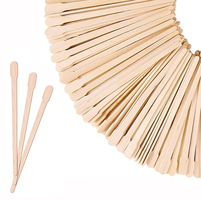 Mibly 200 Pcs Wooden Wax Sticks - Eyebrow, Lip, Nose Small Waxing Applicator Sticks for Hair Removal and Smooth Skin - Spa and Home Usage-Velvo Beauty