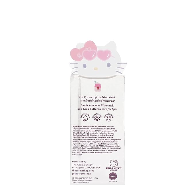 Hello Kitty Macaron Lip Balm - Strawberry Milkshake Flavored-Velvo Beauty