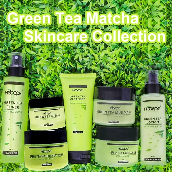Green Tea Matcha Facial Detox Clay Mask with Mineral Oil, Wash Off Until Dry, Deep Cleaning, Hydrating, Detoxing, Healing, and Relaxing, Pore, and Blackhead Mask-Velvo Beauty