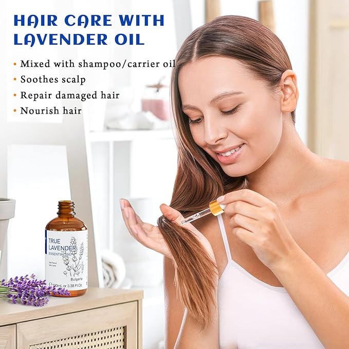 HIQILI Lavender Essential Oil - 100% Pure Undiluted, for Aromatherapy Diffuser at Room & Office, Relax Mind and Better Sleep, Therapeutic Grade | 100ML with Glass Dropper-Velvo Beauty