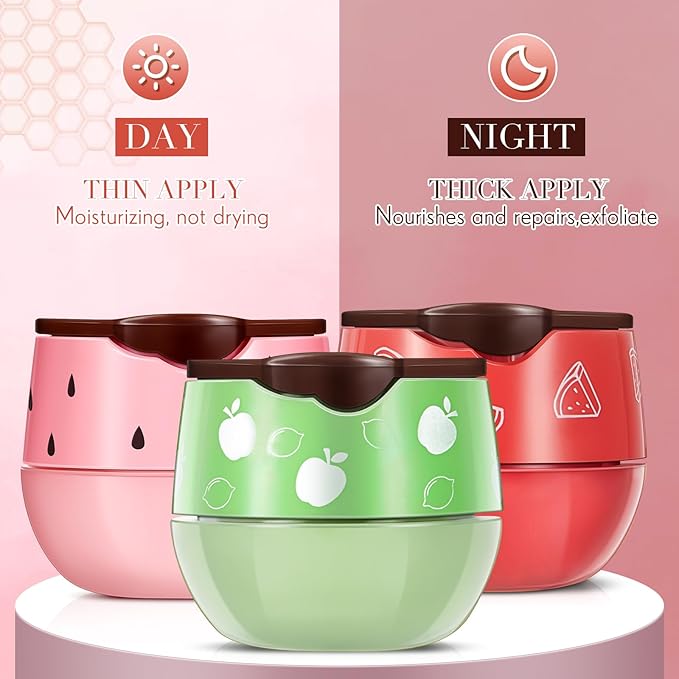 12 Pcs Bee Lip Balm Honey Pot with Brush Propolis Lip Mask Overnight, Moisturizing Hydrating Lip Sleeping Mask Prevention Dry and Cracked(Honey+Strawberry+Apple Lime)-Velvo Beauty