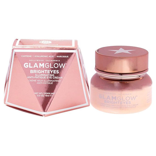 Glamglow Brighteyes Illuminating Anti-Fatigue Eye Cream Formulated with Caffeine, Hyaluronic Acid And Peptides, Brightens Dark Circles And Reduce Fine Lines & Wrinkles, 0.5 Oz-Velvo Beauty