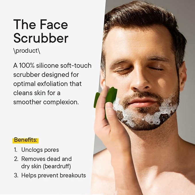VWMYQ Silicone Face Scrubber for Men Facial Cleansing Brush Silicone Face Wash Brush Manual Waterproof Cleansing Skin Care Face Brushes for Cleansing and Exfoliating (Green)-Velvo Beauty