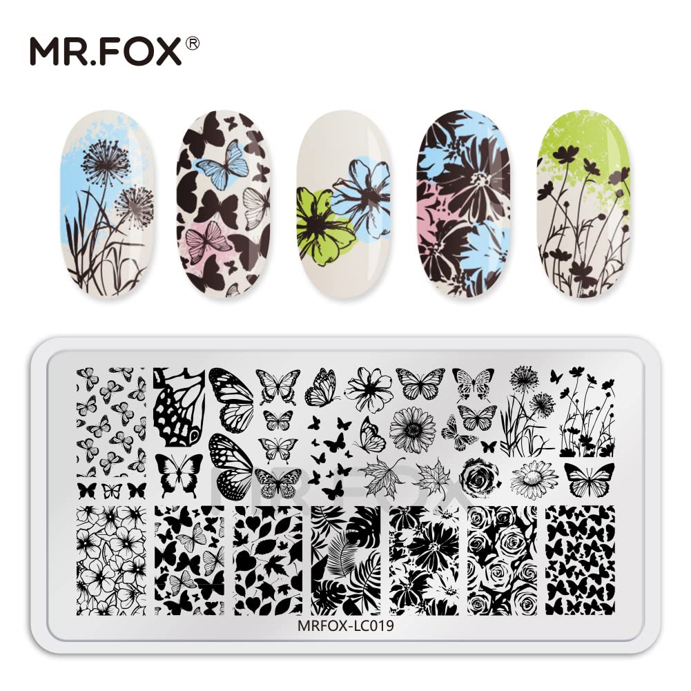 5PCS Nail Stamping Plates, Panda Teddy Bear Butterfly Coffee Pattern Stainless Steel Stencil, DIY Nail Art Template Tools-Velvo Beauty