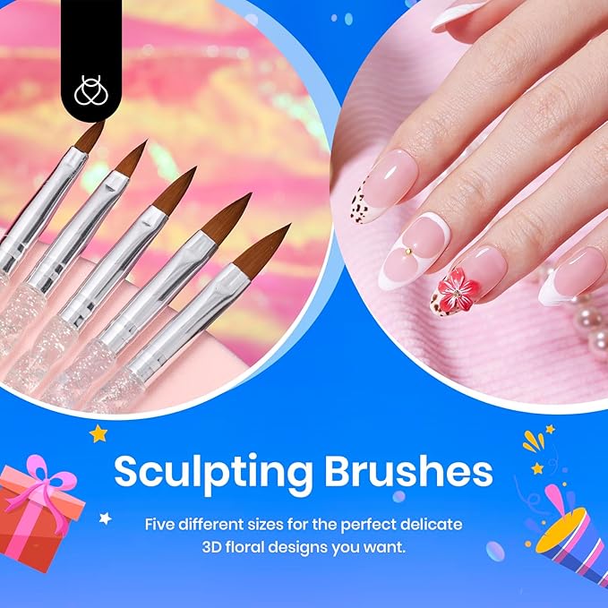 Beetles 31pcs Nail Art Brushes, Dotting Tools, Nail Art Pens, Dust Brush, Striping Liner Fingernail Drawing Pens with Palette Holder All in One for Starter Manicure Design Set-Velvo Beauty