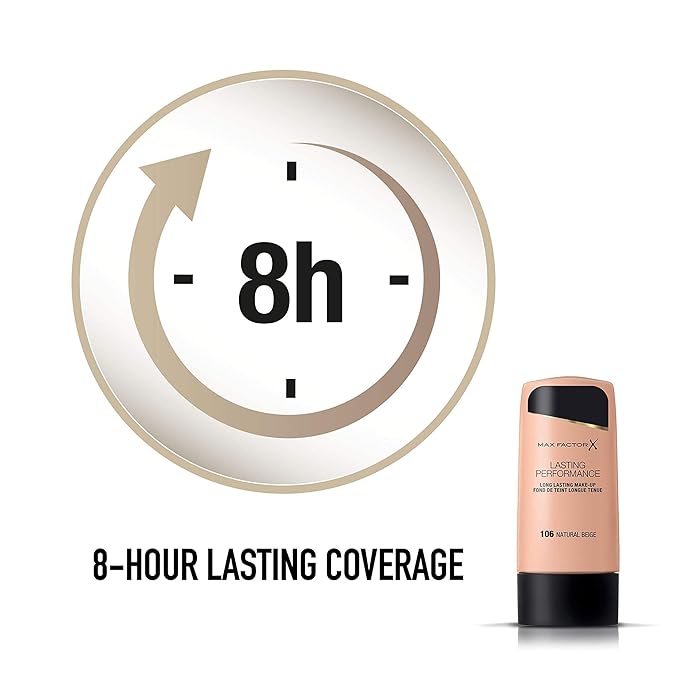 Max Factor, Long Lasting Performance No.106, Natural Beige, Foundation, 1.1 Ounce-Velvo Beauty