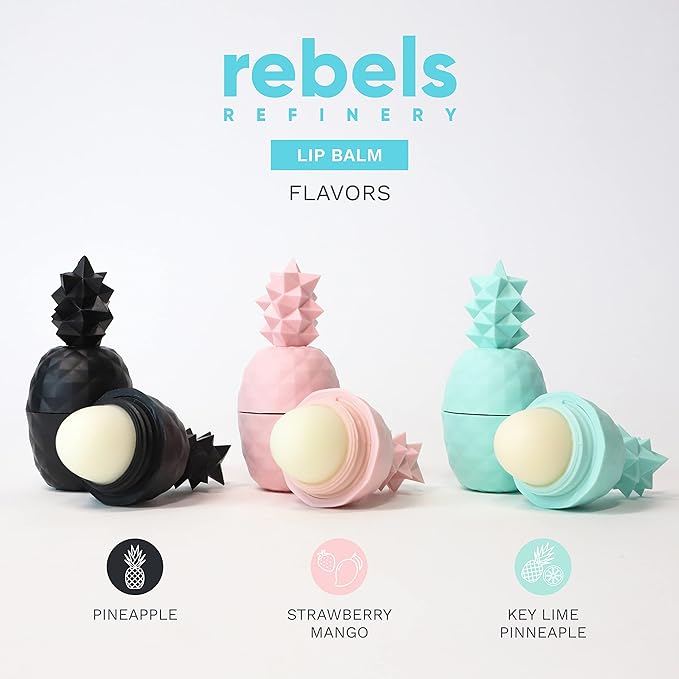 Rebels Refinery 3-Piece Pineapple-Shaped Lip Balm Bundle-Velvo Beauty