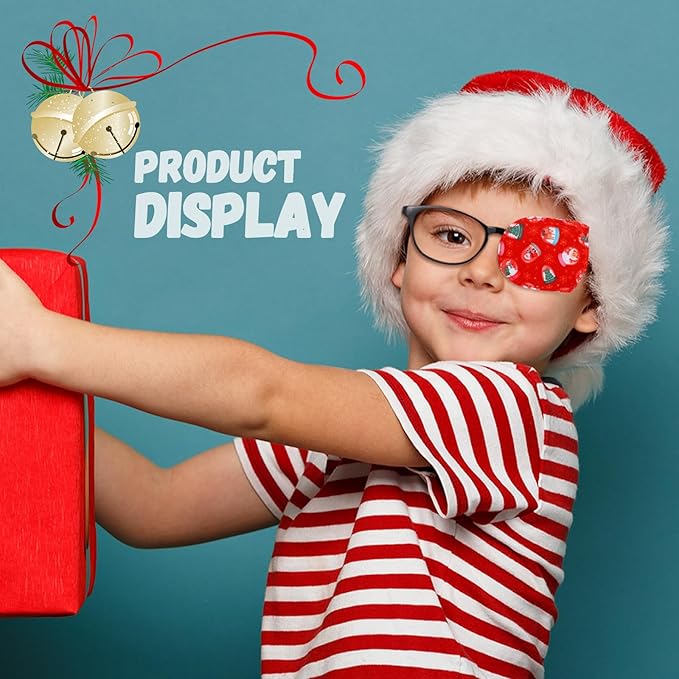 Newcotte 12 Pcs Eye Patch for Kids Girls Boys Reusable Eye Patch for Glasses over the Lens Colorful Eye Patch Toddler Eye Patch Adorable Kids Eye Patches Assorted Eye Patch Cover (Snowman)-Velvo Beauty