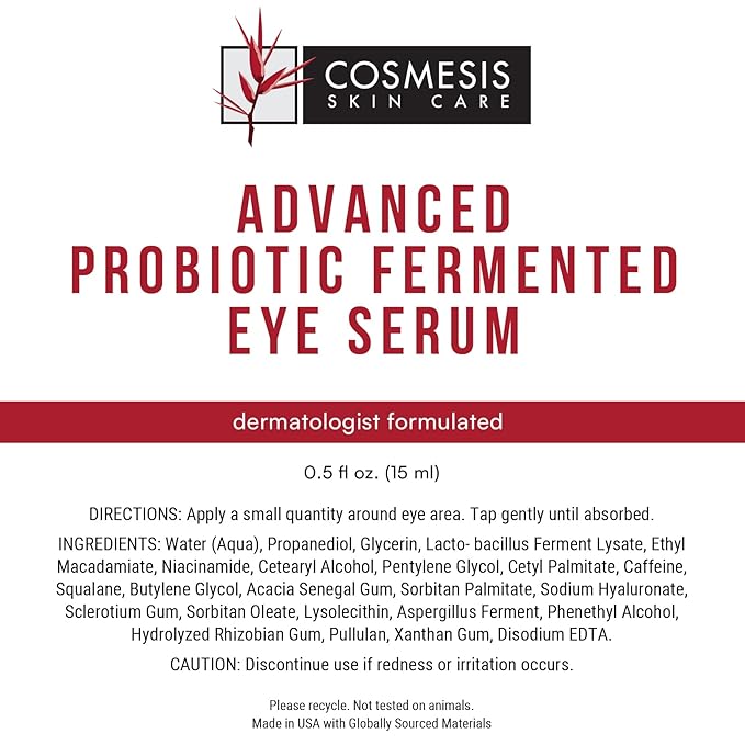 Advanced Probiotic-Fermented Serum - Revitilize Your Eyes, Combat Oxidation, & Support Youthful Skin - Cosmesis, 0.50 oz.-Velvo Beauty