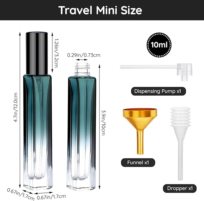 Segbeauty Refillable Perfume Bottle Travel, 5pcs 10ML Mini Glass Spray Bottles for Perfume, Empty Fine Mist Cologne Sprayer Portable Sample Container Atomizer for Dispensing Toilteries Liquid Cosmetic-Velvo Beauty