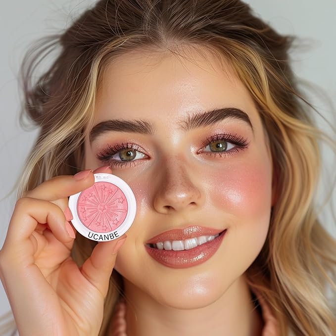 UCANBE Baked Blush for Cheek, Glow Blushing Palette - Seamless Silky Blendable Powder Blush Makeup Palette, Delivering Long Last Natural Ruddy Complexion, 02 Coral-Velvo Beauty