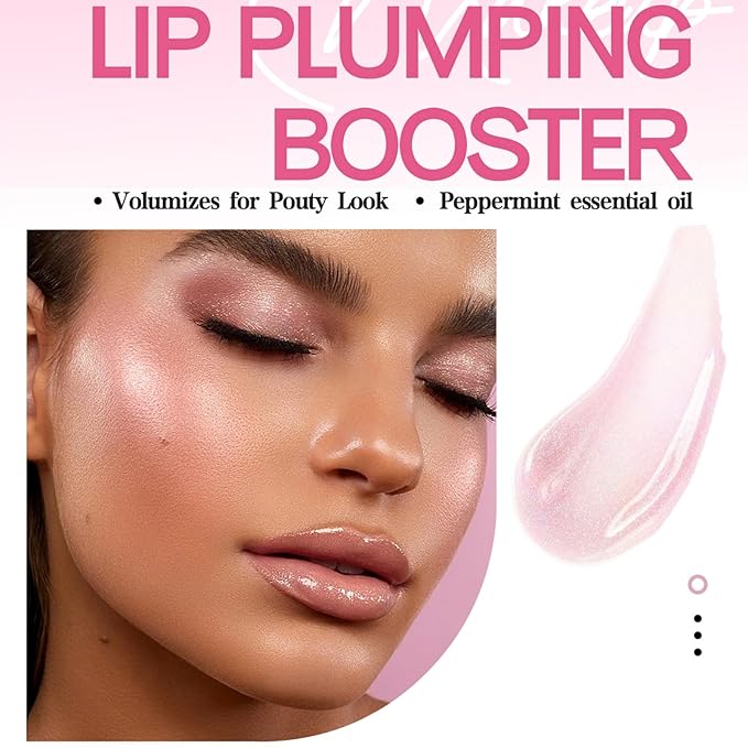 Lip Plumper Gloss,Natural Spicy Lip Plumping Booster Moisturizing Hydrating Lip Plumping Oil and Lip Care Serum for Women Girls(#1)-Velvo Beauty