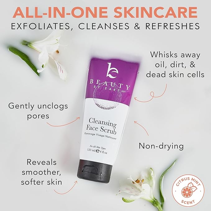 Face Scrub and Face Wash, Gentle Exfoliating, Cleansing Facial Scrub Exfoliator, Natural & Organic Ingredients-Velvo Beauty