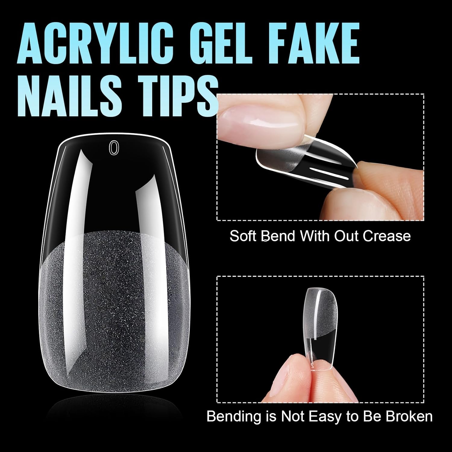 TOMICCA Medium Coffin Nail Tips, 360Pcs Half Matte Gel Nails, 15 Sizes Nail Extension Tips Set, Full Cover Pre Shaped Fake Nails for Beginner and Professional DIY Nail Salon-Velvo Beauty