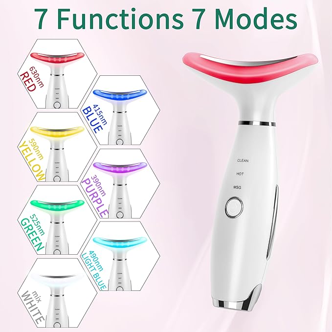 7-in-1 Red-Light-Therapy-for-Face and Neck, Face Neck Massager for Daily Skin Care Routine-Velvo Beauty