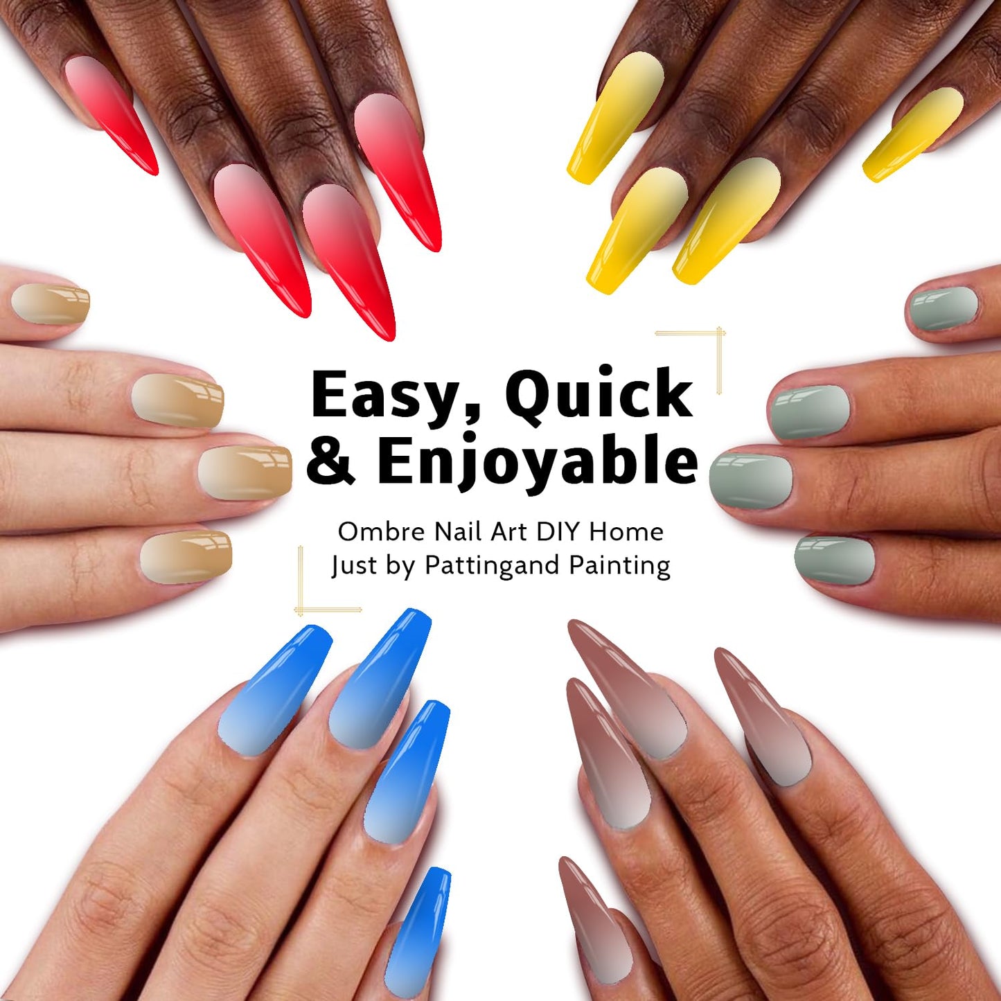 Sponge Pat Paint Nail Gel, Ombre Nails Gradient Gel Nail Blush Blooming Aura Nails Drawing Stripper Floral Painting DIY Nail Art, No Wipe, UV/LED Curing (16 Colors C)-Velvo Beauty