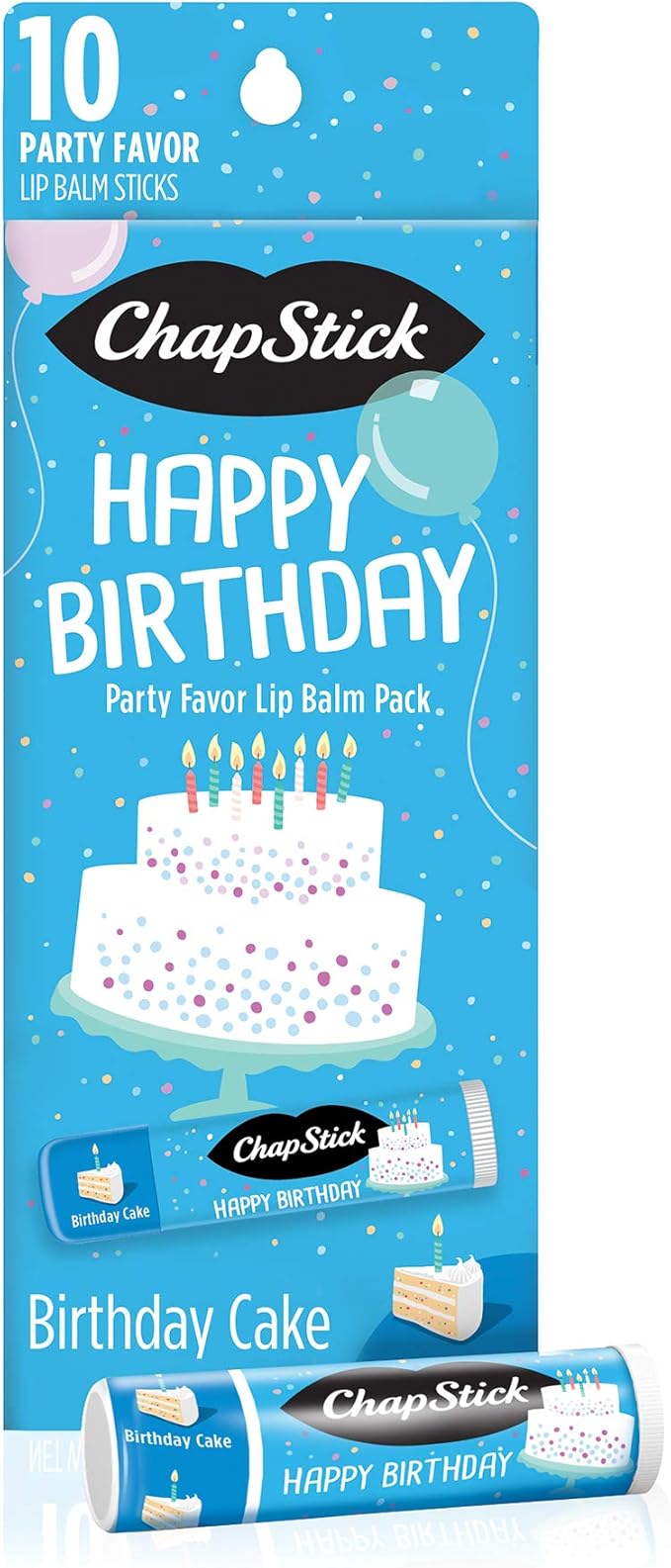 Chapstick Party Favor Lip Balm Gift Pack Happy Birthday 10 sticks 0.15 oz each-Velvo Beauty