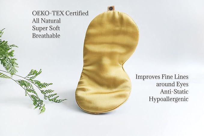 Premium Handcrafted 25 Momme Mulberry Silk Eye Mask for Sleeping (Golden Honey)-Velvo Beauty