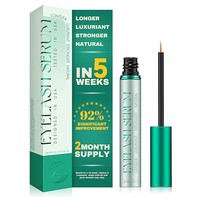 Eyelash Growth Serum: Promotes natural lash growth for longer, thicker, and stronger lashes while nourishing lash health. Vegan, cruelty-free & gentle on sensitive eyes. 3mL (2-month supply)-Velvo Beauty